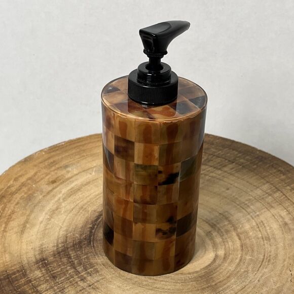 Labrazel Tortoise Shell Style Tile Luxury Soap Dispenser Bathroom Accessory - Picture 2 of 6